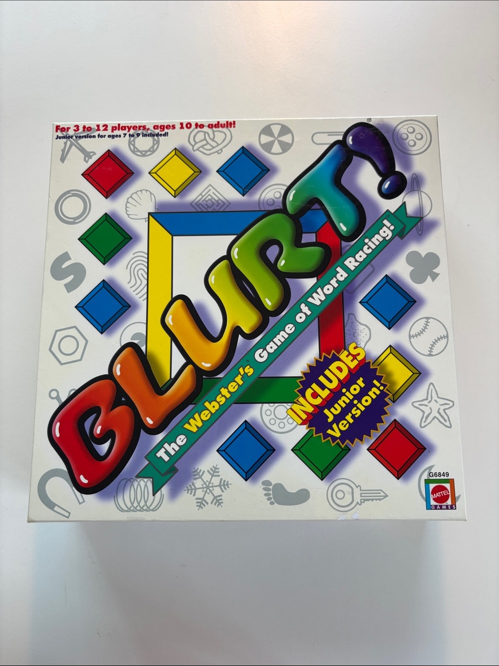 Mattel Blurt! Board Game - Red, Yellow, Blue, Green, Purple, Black